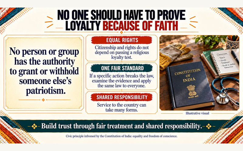 NO ONE SHOULD HAVE TO PROVE LOYALTY BECAUSE OF FAITH