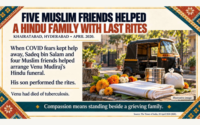 FIVE MUSLIM FRIENDS HELPED A HINDU FAMILY WITH LAST RITES