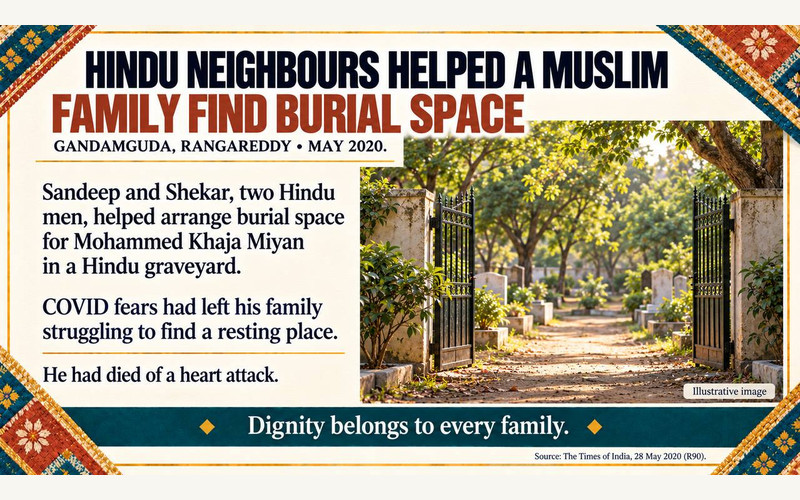 HINDU NEIGHBOURS HELPED A MUSLIM FAMILY FIND BURIAL SPACE