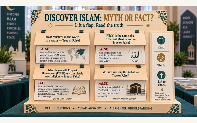Exhibition illustration about Understanding Islam for the first time