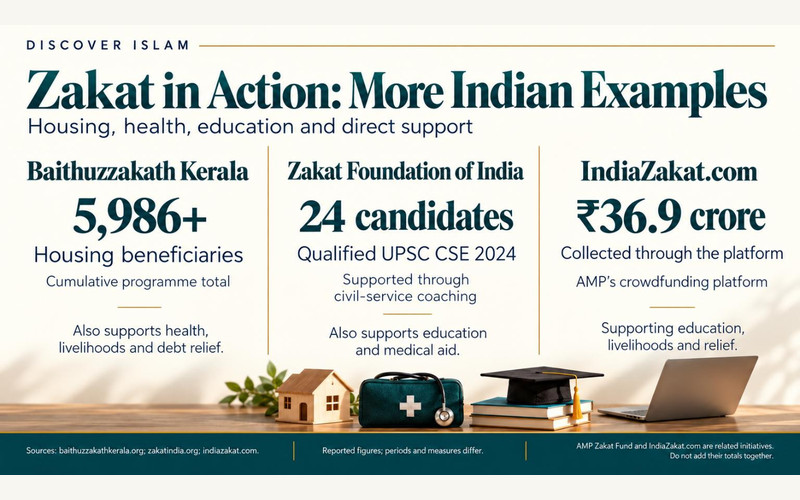Exhibition illustration about Zakat in action in India