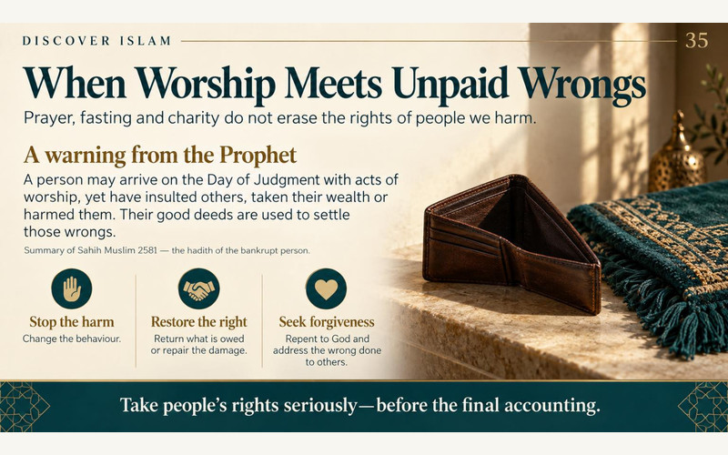 Exhibition illustration about Faith and the rights of other people