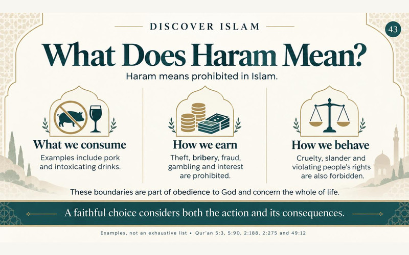 Exhibition illustration about What halal and haram mean