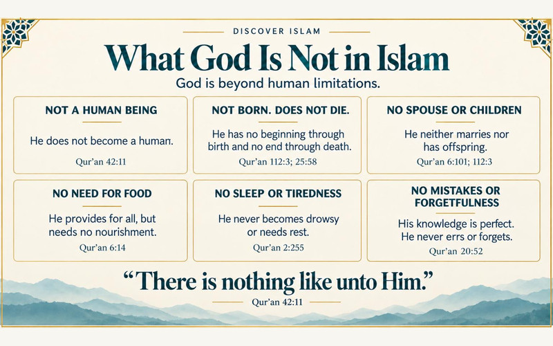 Exhibition illustration about Who is Allah