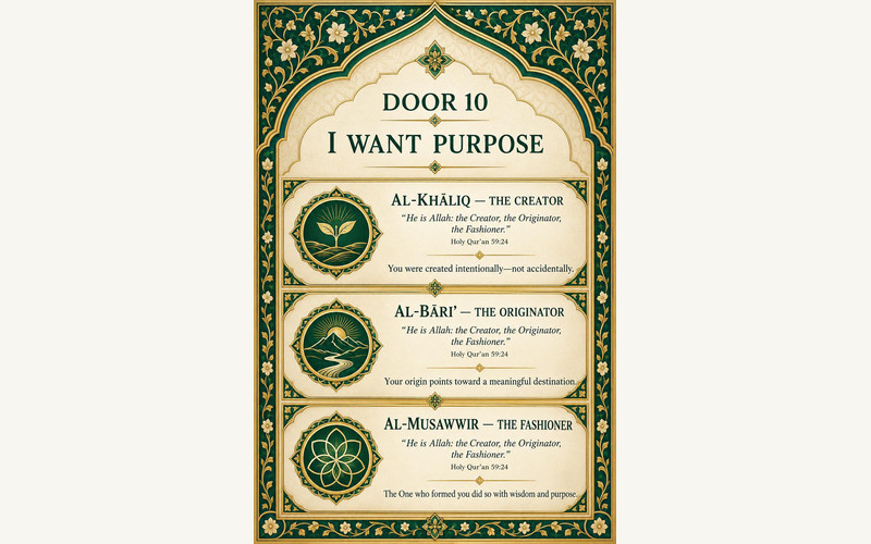 Exhibition illustration about The beautiful names of God