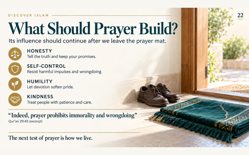 Exhibition illustration about Why Muslims pray five times a day