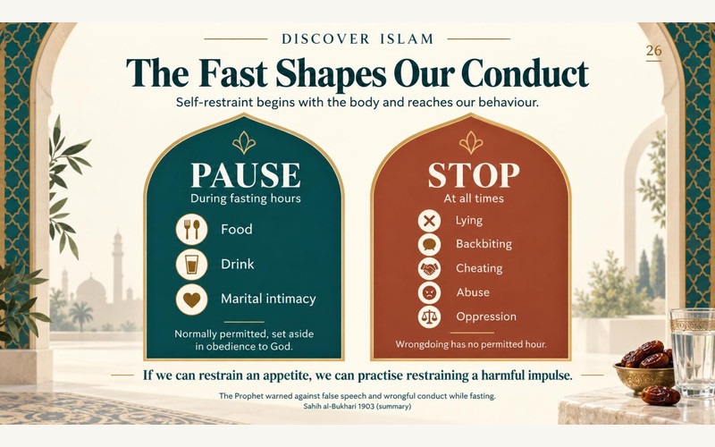 Exhibition illustration about Ramadan and the purpose of fasting