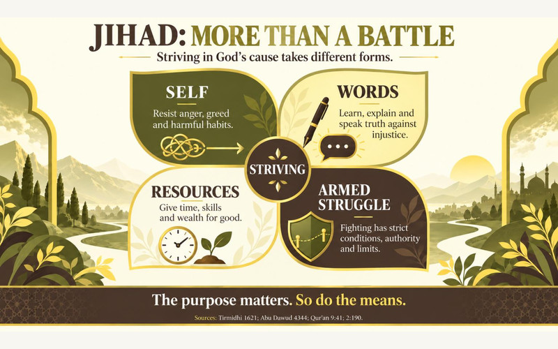 Exhibition illustration about Jihad: More Than a Battle