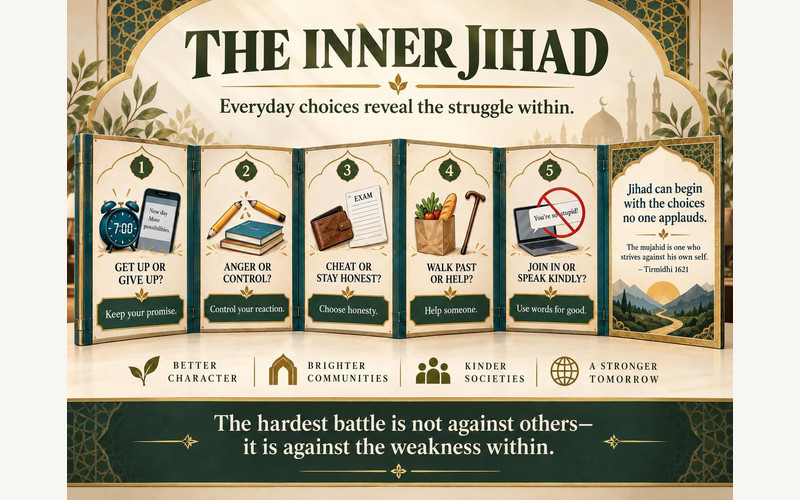 Exhibition illustration about Jihad: More Than a Battle